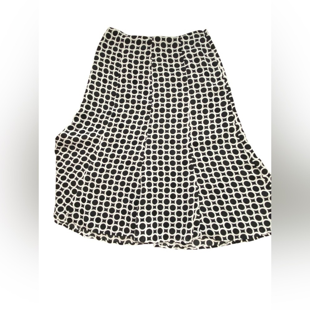 KENAR Dotted Lined Mid Calf Dress A line Skirt Size 8